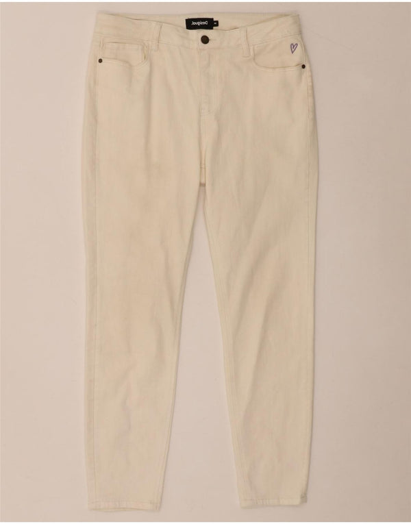 Desigual Dame Højtalje Skinny Casual Bukser EU 44 XL W32 L27 Hvid