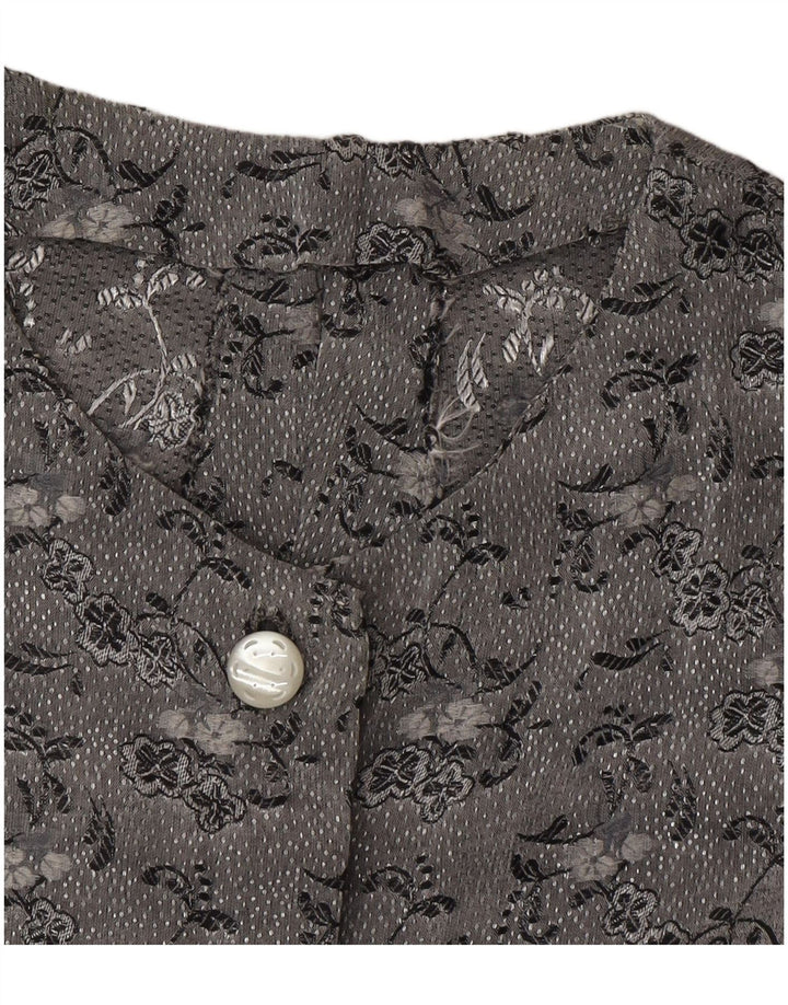 Vintage Dame Jumpsuit UK 12 Medium Grey Floral