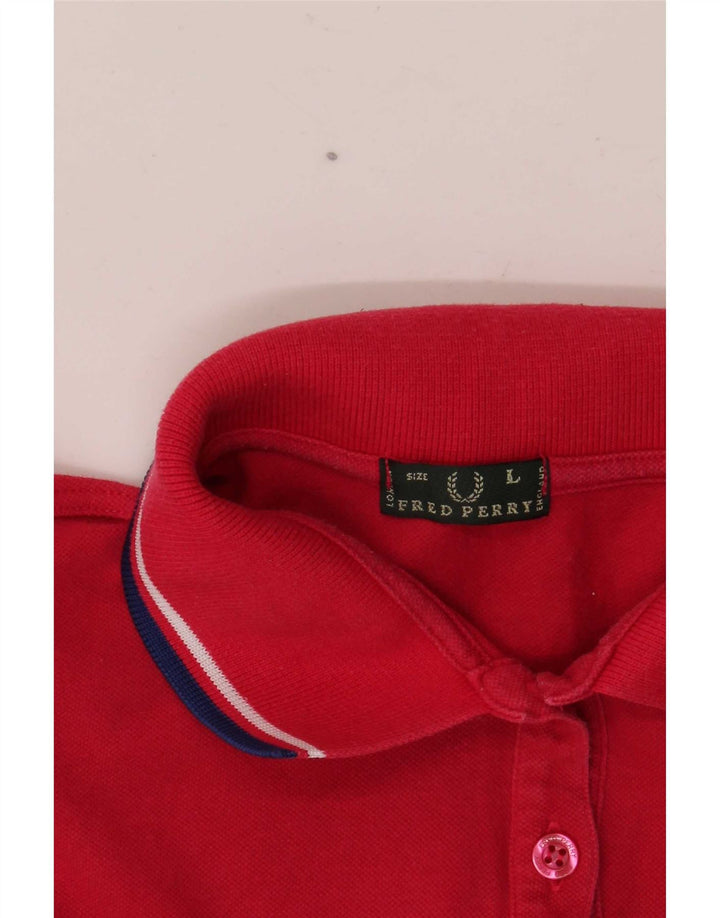 Fred Perry Dame Polo Shirt UK 14 Large Red