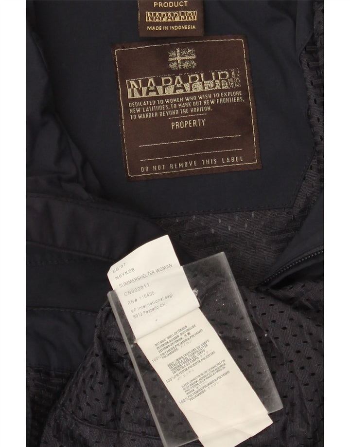 Napapijri Dame Regnjakke UK 12 Medium Navy Blue Polyamide