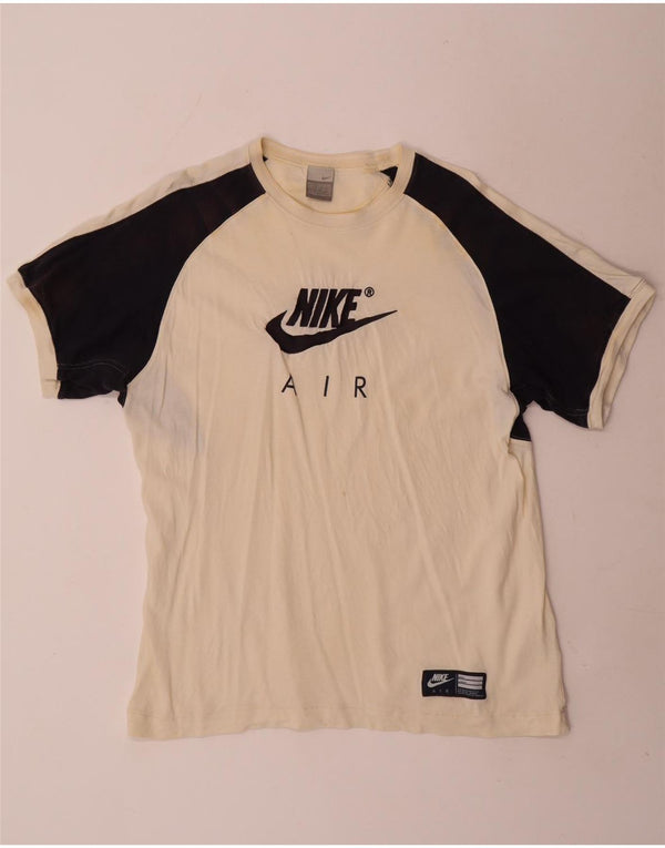 Nike grafisk T-shirt top til mænd UK 42/44 Stor hvid Colourblock Bomuld