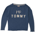 Tommy Hilfiger Dame Grafisk Oversized Sweatshirt Jumper UK 6 XS Blå