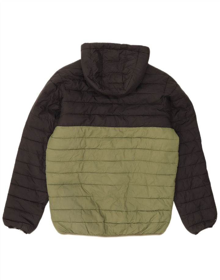 Quiksilver Herre hættepolstret jakke UK 38 Medium Green Colourblock