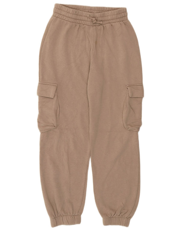 Zara Womens Tracksuit Trousers Joggers UK 8 Small  Beige Cotton