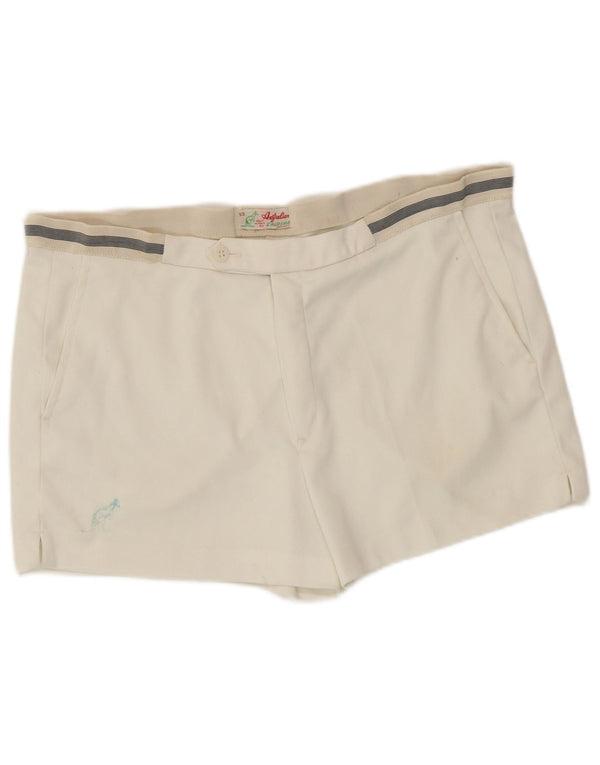 AUSTRALIAN L'ALPINA Herre Standard Fit Casual Shorts IT 52 XL W34 Hvid