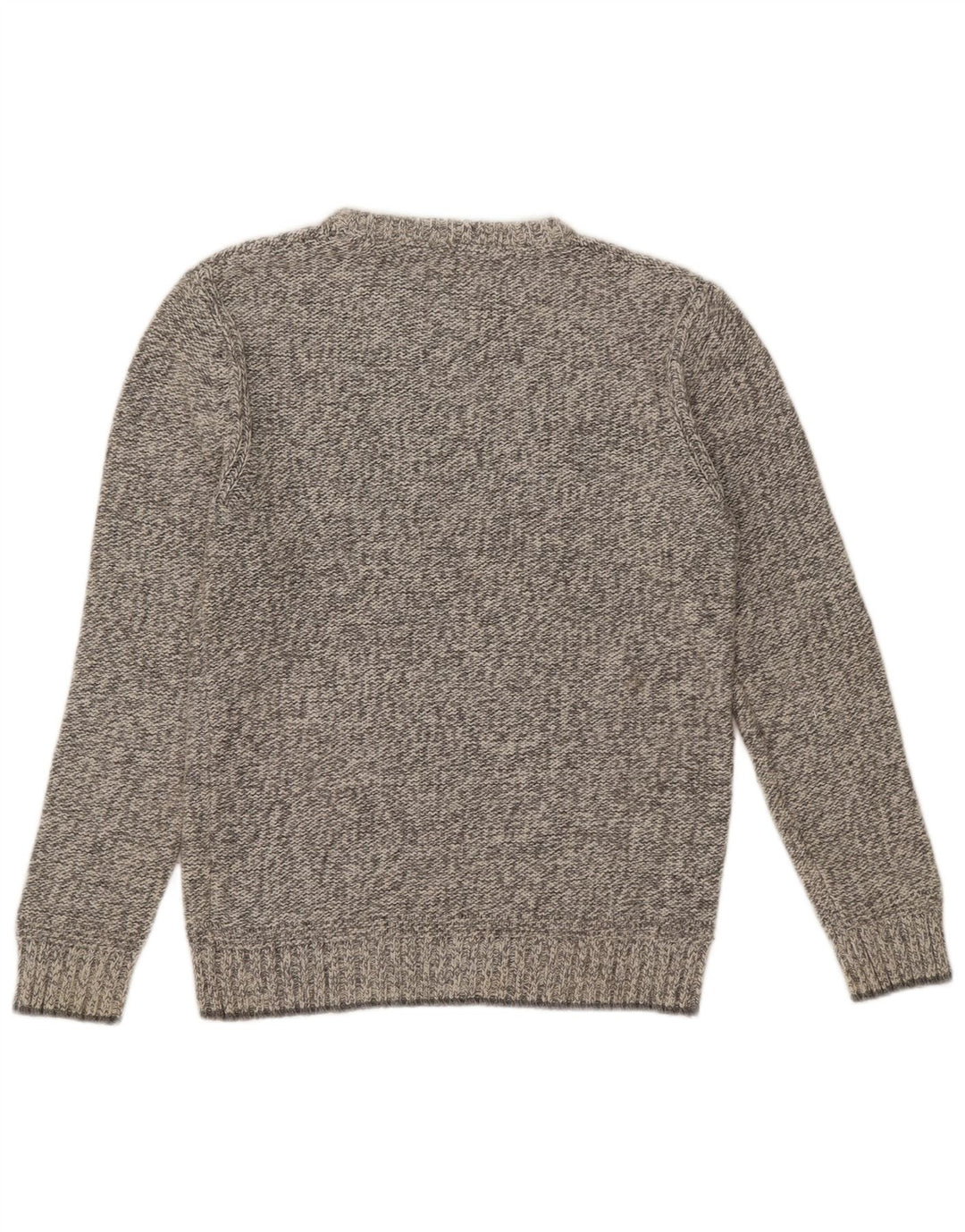 Fedt ansigt til mænd med rund hals sweater mellemgrå flækket bomuld