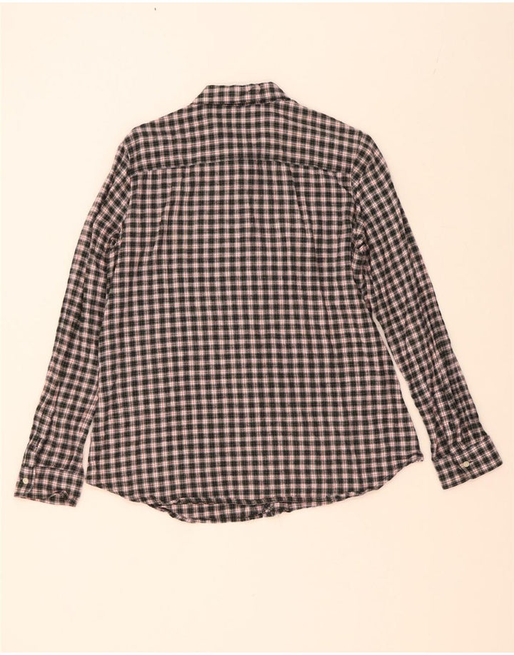 EDDIE BAUER Womens Flannel Shirt UK 16 Large Grey Check Cotton Vintage Eddie Bauer and Second-Hand Eddie Bauer from Messina Hembry 