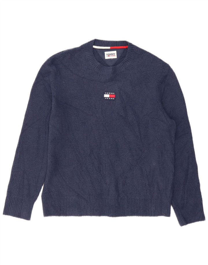 Tommy Hilfiger Herre Crew Neck Jumper Sweater Large Navy Blue Polyester