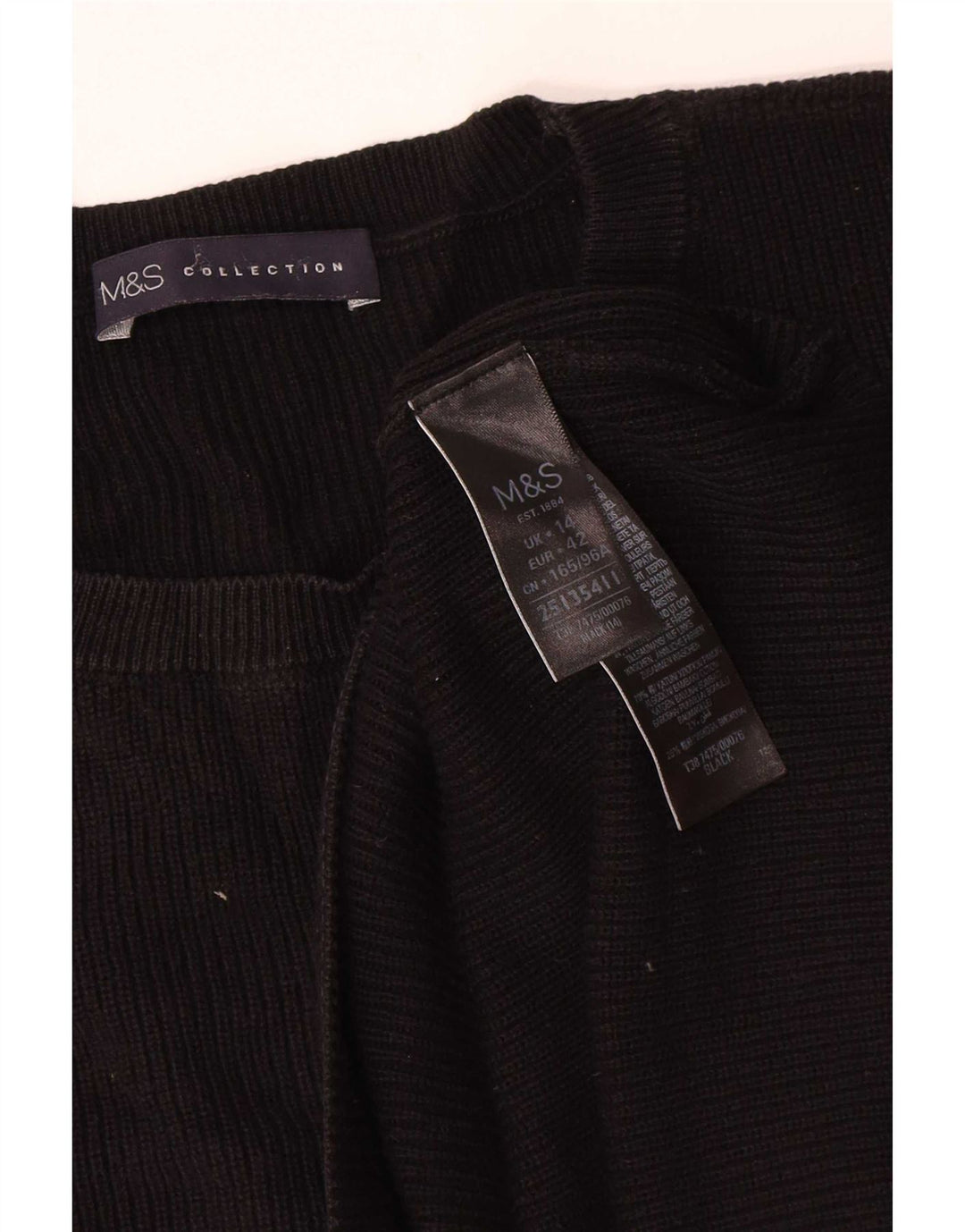 Marks & Spencer Dame sweater med rund hals DK 14 Stor Sort