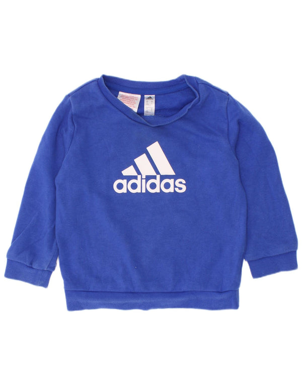 Adidas Baby Boys Grafisk Sweatshirt Jumper 18-24 måneder Blå Bomuld