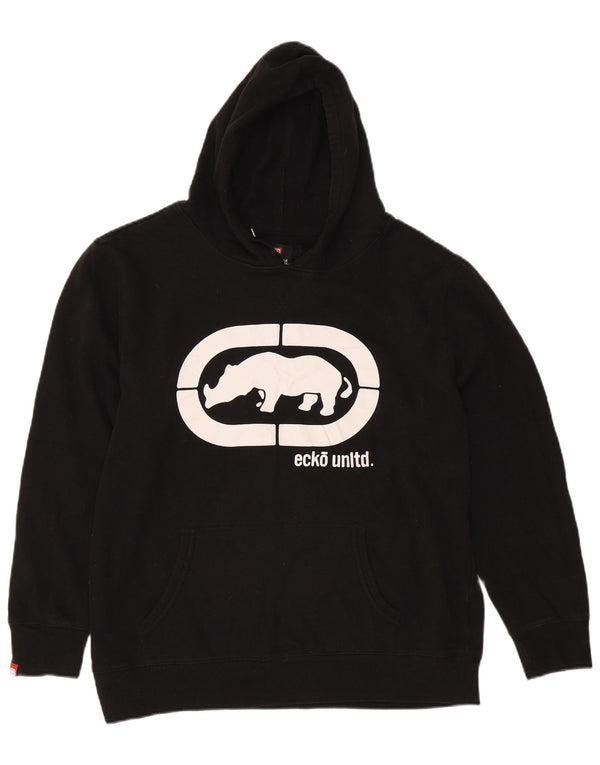 Ecko Unltd Mens Graphic Hoodie Jumper 2XL Black Cotton
