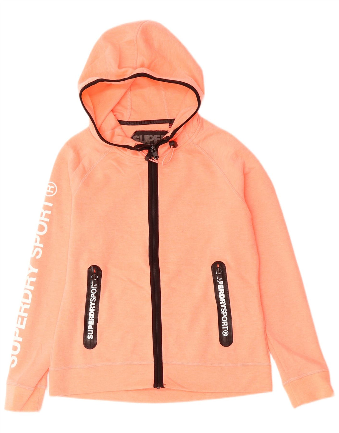 SUPERDRY Dame grafisk hættetrøje Sweater UK 16 Stor Orange Polyester