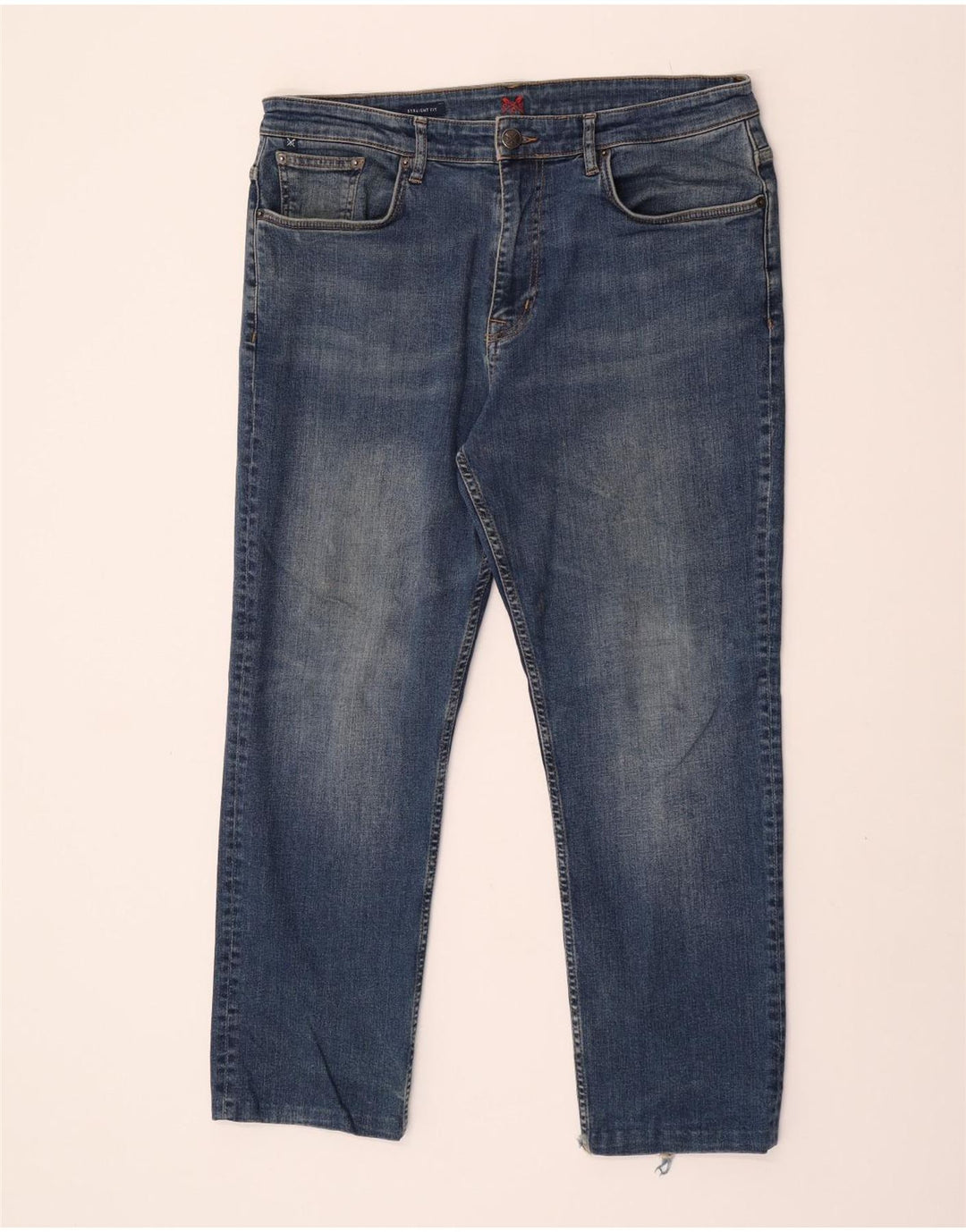 Besætningstøj Herre Regular Straight Jeans W38 L27 Blå Bomuld