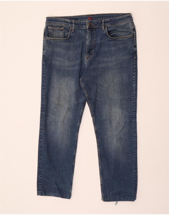 Besætningstøj Herre Regular Straight Jeans W38 L27 Blå Bomuld