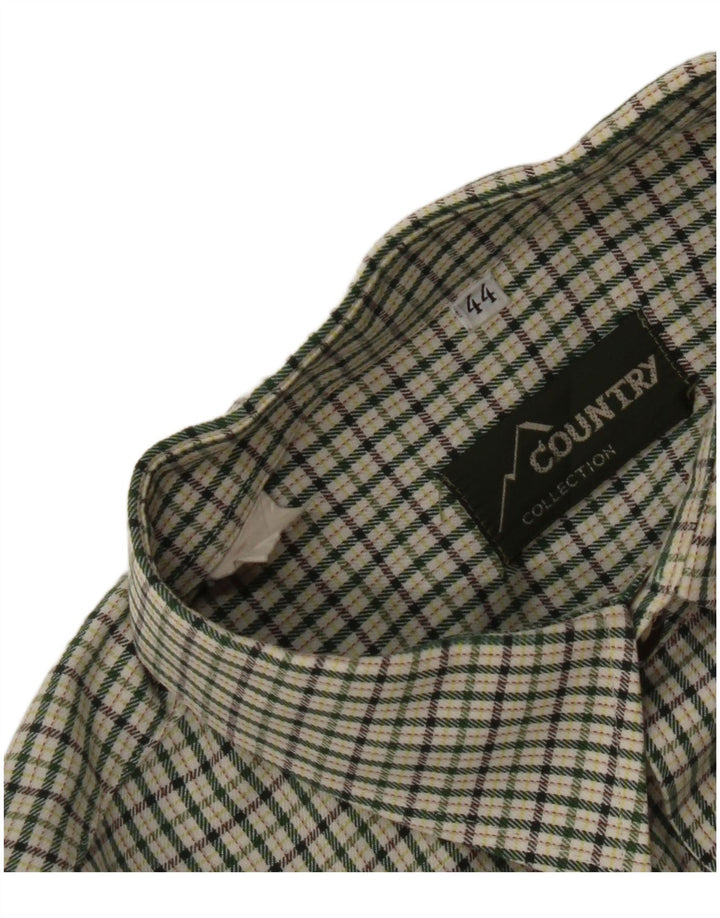 COUNTRY COLLECTION Mens Shirt Size 44 XL Green Check