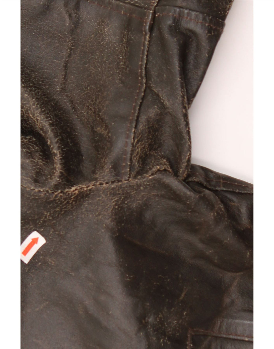 VINTAGE 3/4 ærmet læderjakke til kvinder UK 14 medium brunt læder