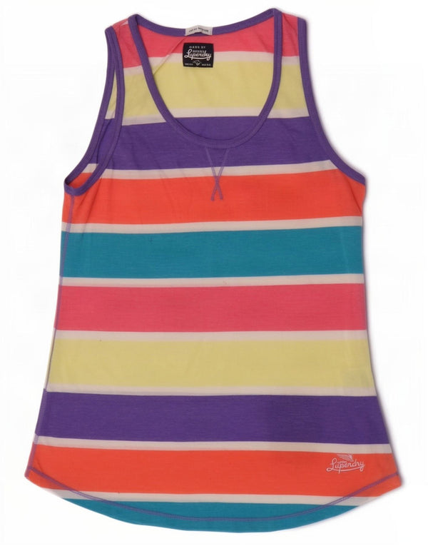 Superdry Damevest Top UK 12 Medium Flerfarvet Stribet Polyester