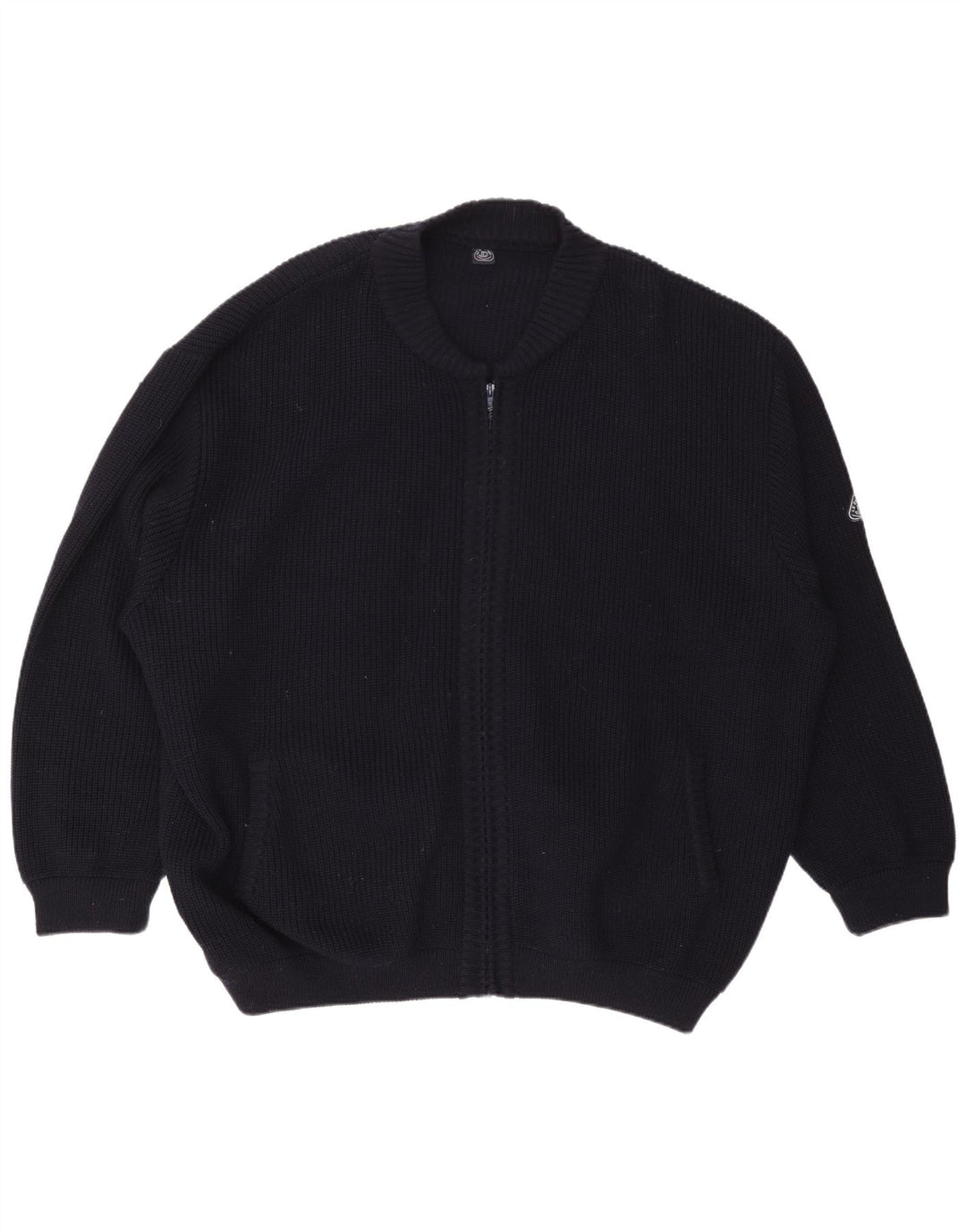 Vintage herre oversized cardigan sweater XL marineblå uld