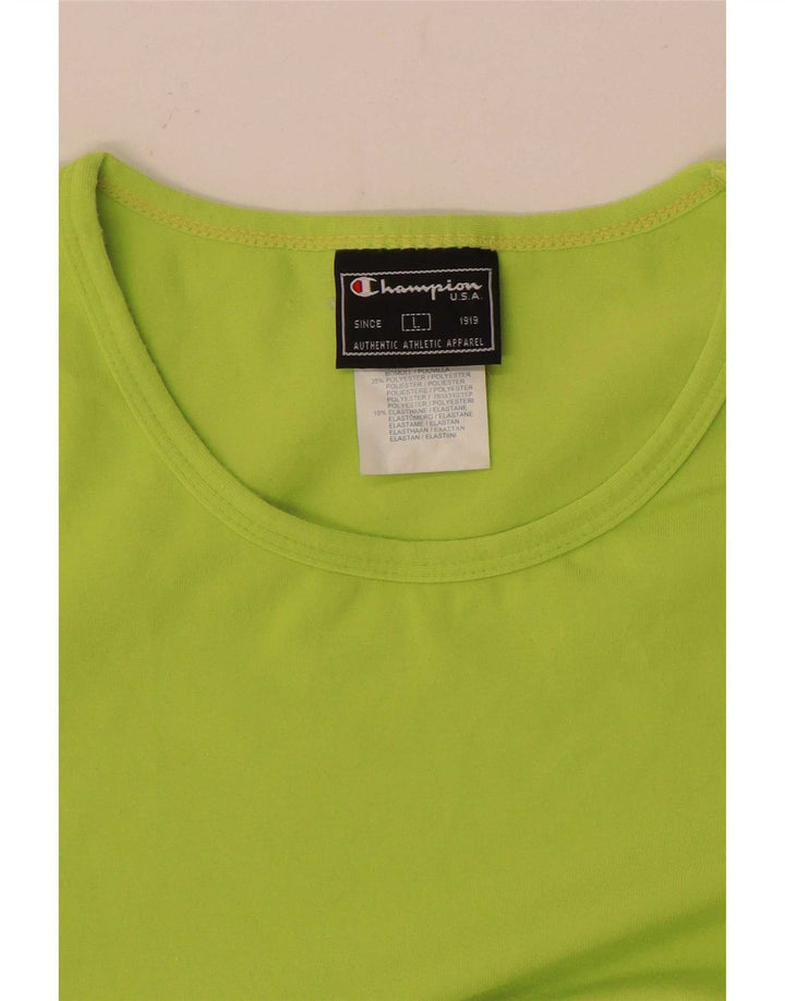 Champion Dame T-Shirt Top UK 14 Stor Grøn Polyester