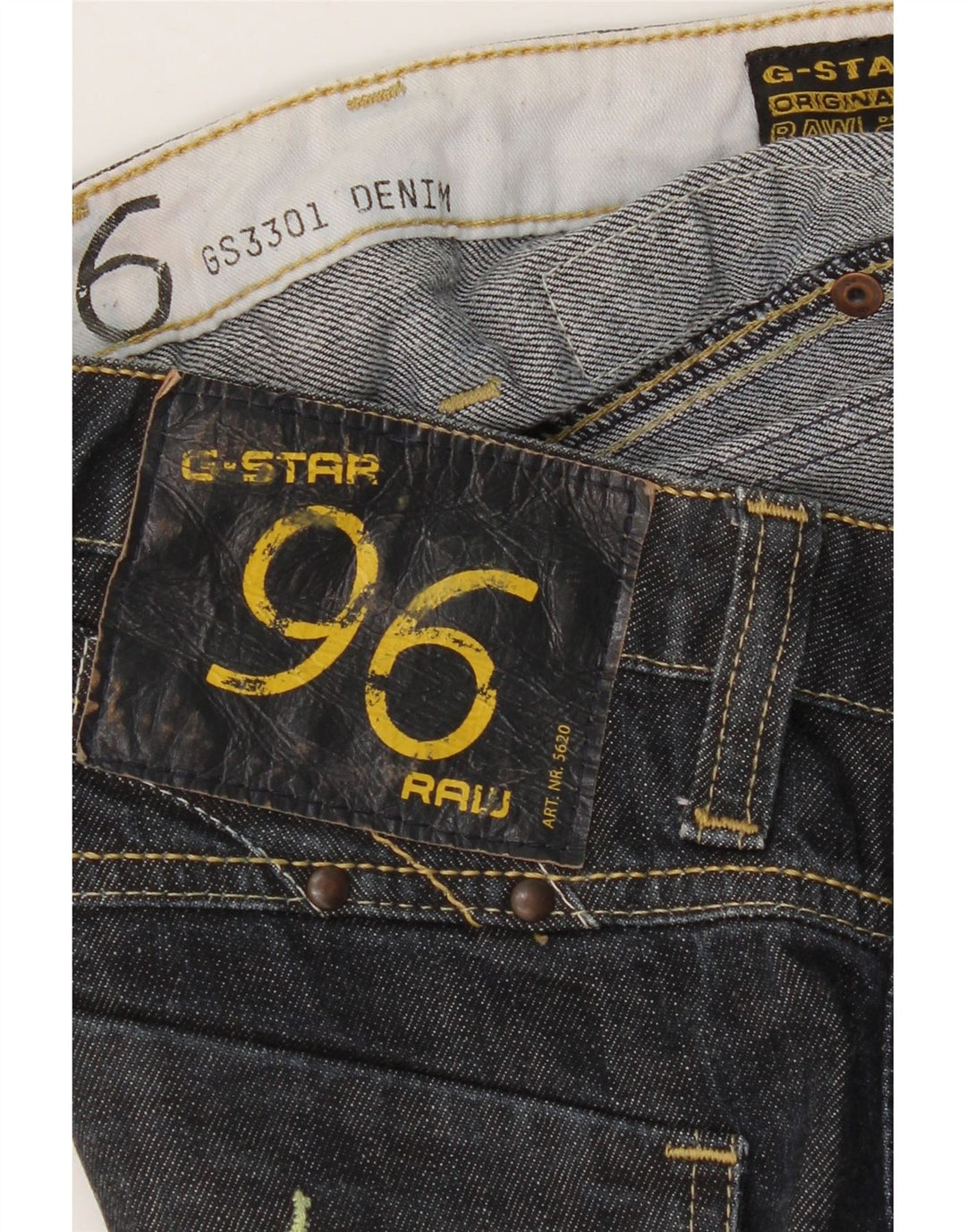 G-Star Womens 3301 Graphic Slim Jeans W30 L29 Blå