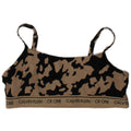 CALVIN KLEIN Womens Abstract Pattern Top UK 12 Medium Beige Camouflage