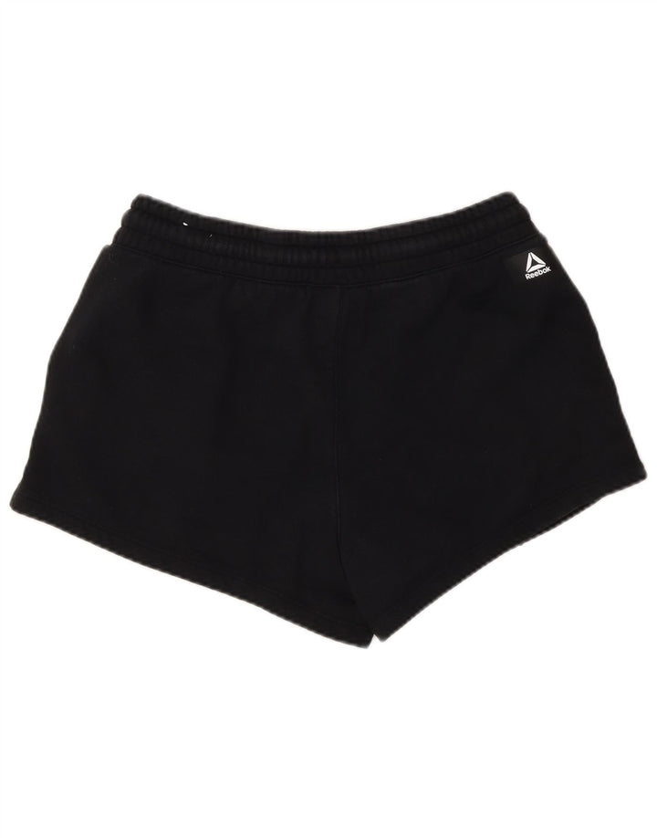 REEBOK Womens Sport Shorts UK 14 Medium Black Cotton