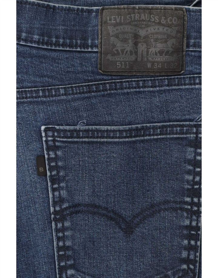 Levi's Herre 511 Slim Jeans W34 L32 Marineblå Bomuld
