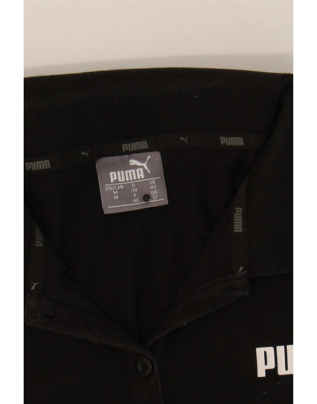 Puma Dame Polo Shirt UK 12 Medium Sort