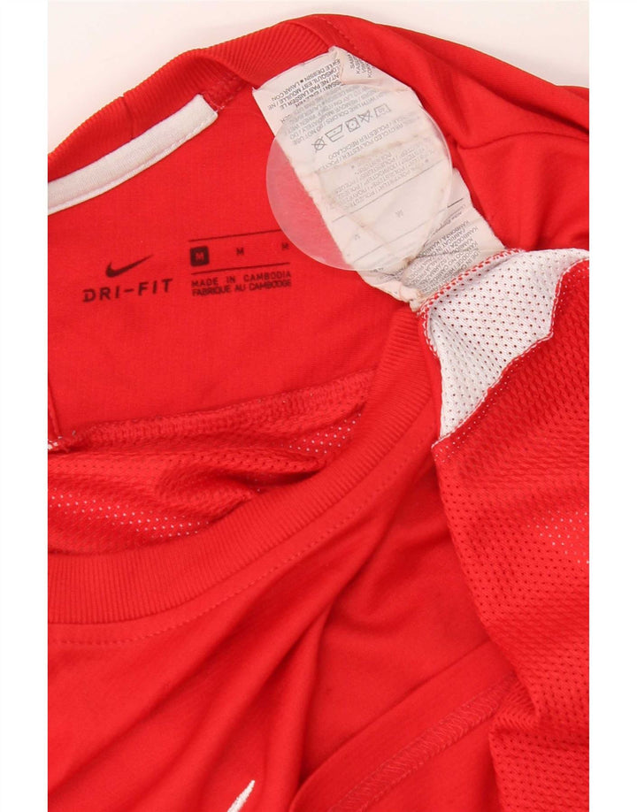 Nike Herre Dri Fit T-Shirt Top Medium Rød Polyester