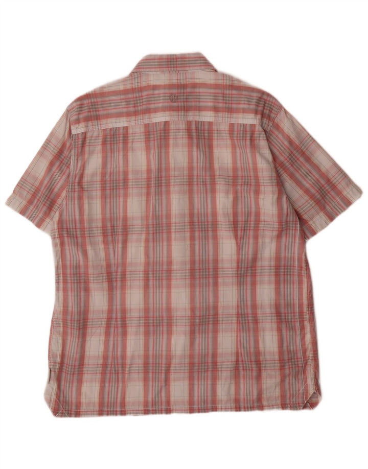 Fat Face Kortærmet Herreskjorte Stor Pink Plaid Bomuld