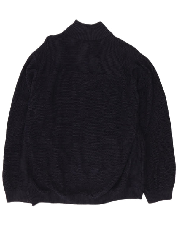 MARKS & SPENCER Herre cardigan sweater 2XL marineblå bomuld