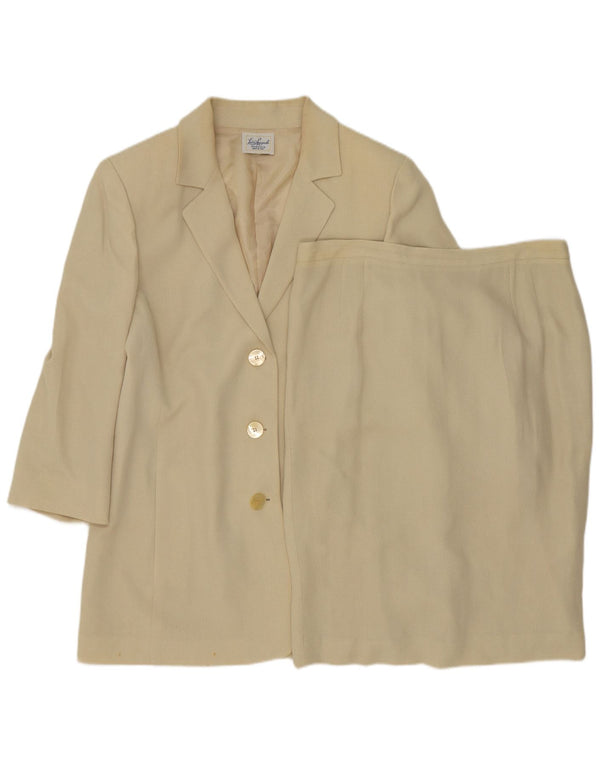 Luisa Spagnoli Dame 3-knaps 2-delt nederdelsæt IT 48 XL W34 Beige