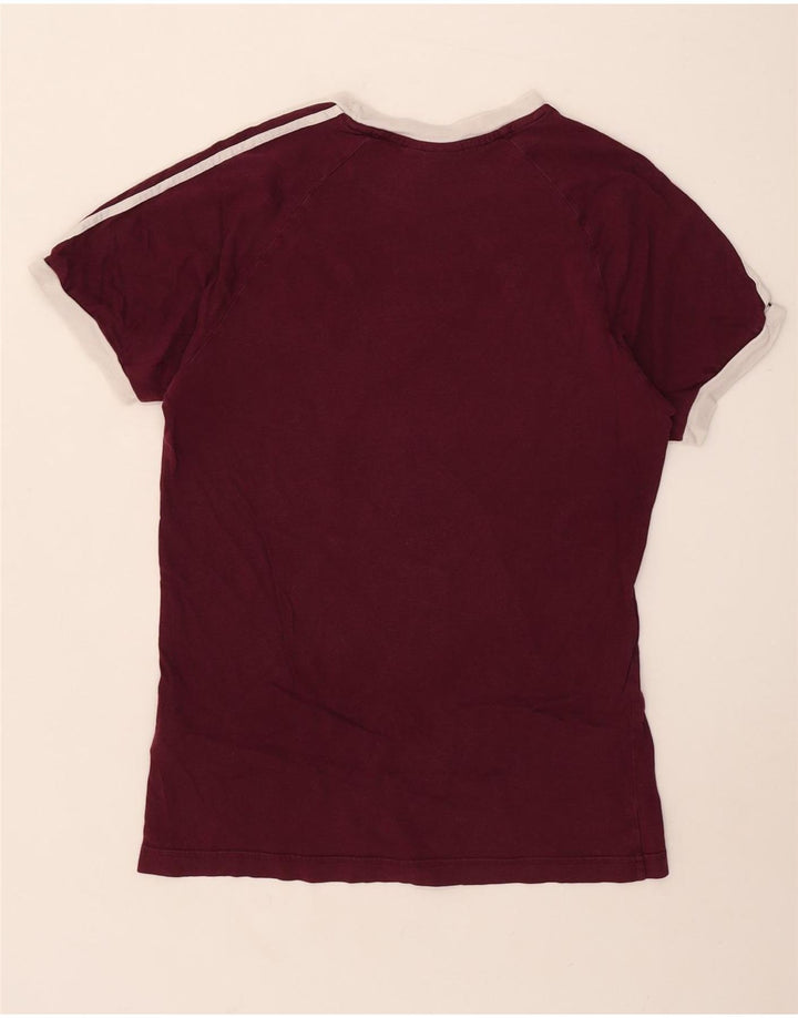 Adidas Herre T-Shirt Top Medium Bourgogne Bomuld