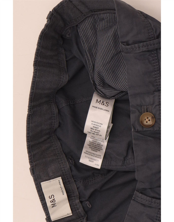 Marks & Spencer Herre Chino Shorts W36 Large Navy Blue Bomuld