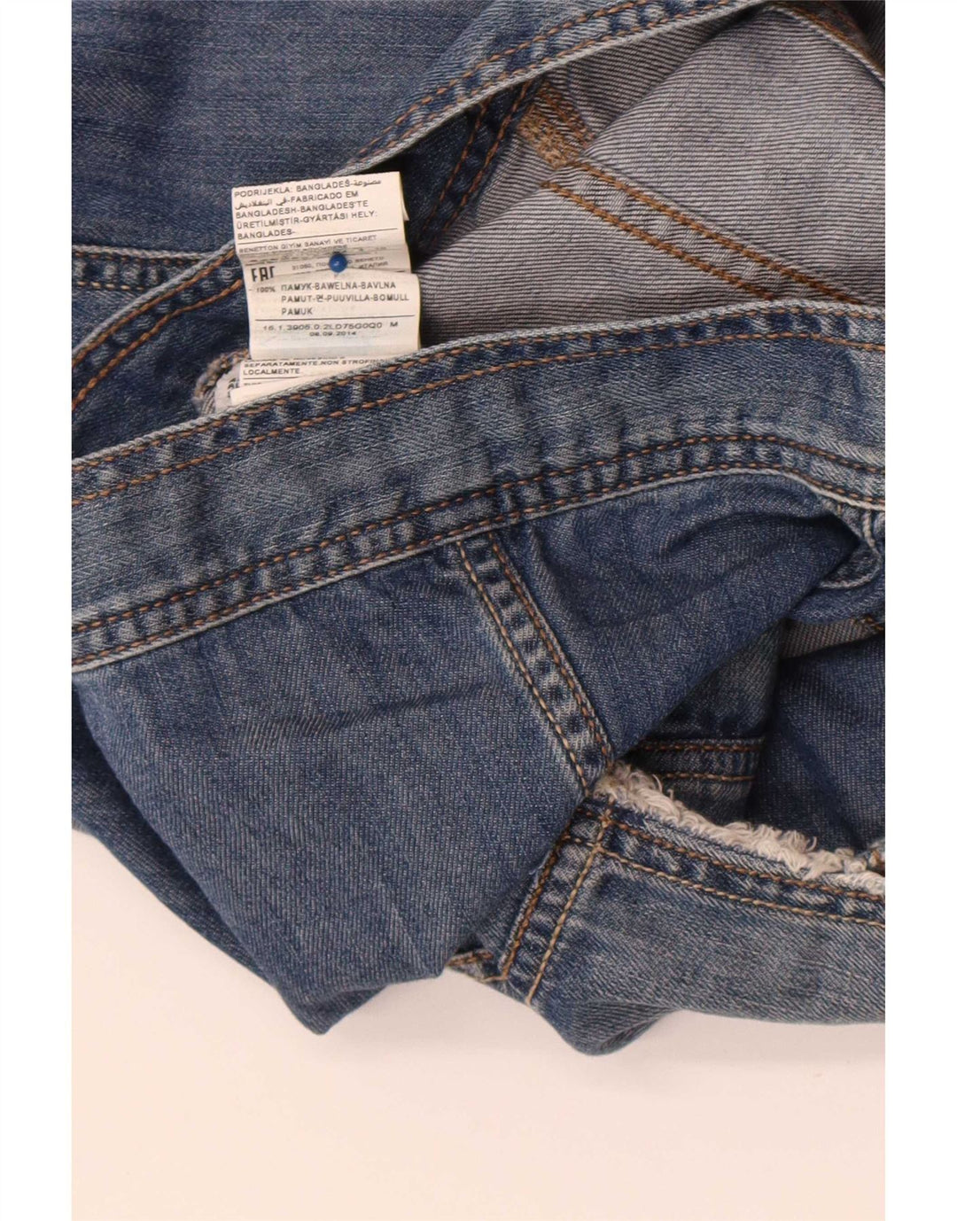 Benetton Girls Denim Gilet 7-8 år Medium Blue Cotton