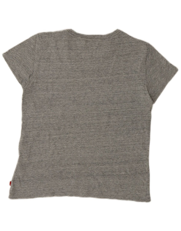 Levi's Grafisk T-shirt top til kvinder DK 10 Små grå flækkede bomuld