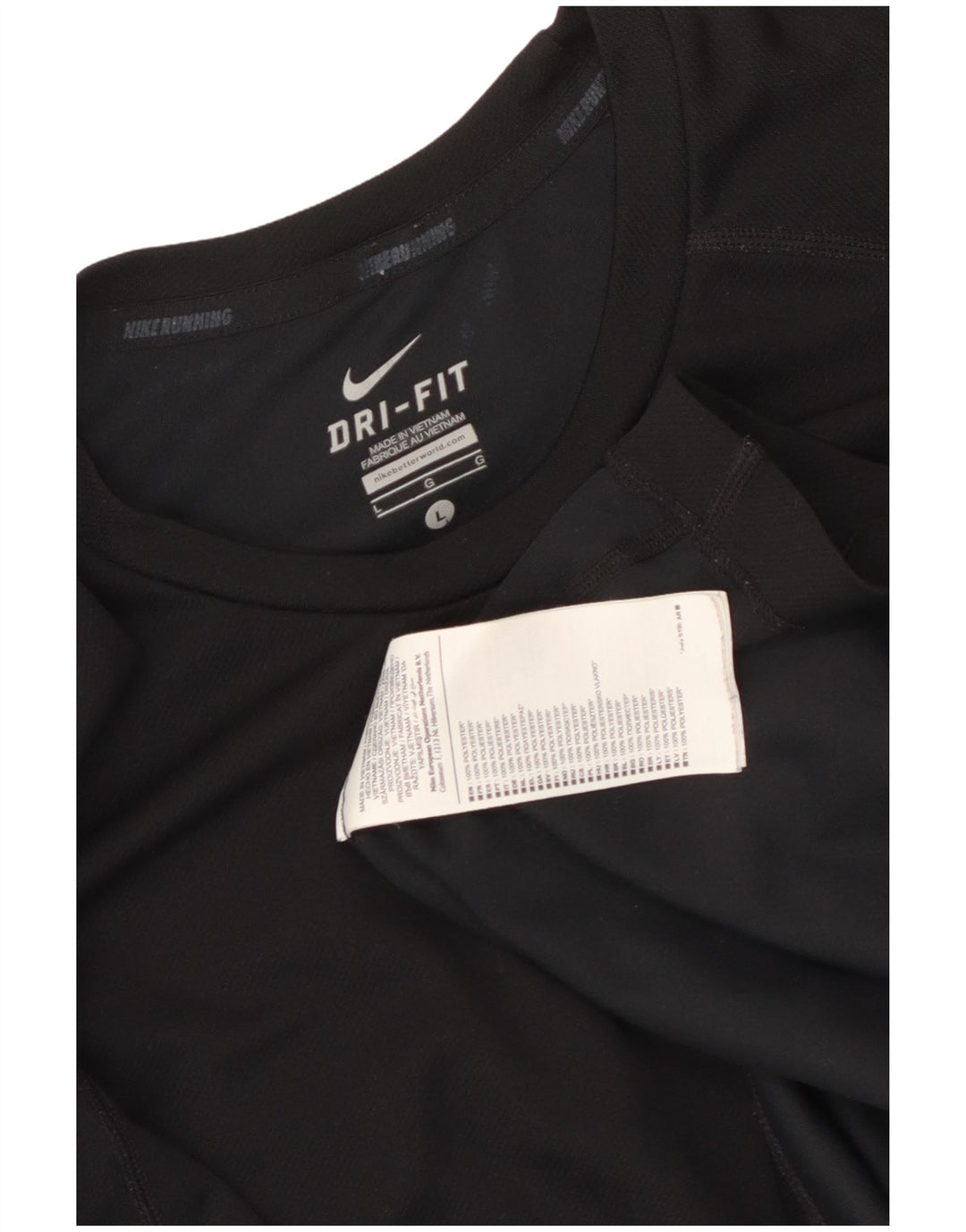 Nike Herre Dri Fit Grafisk T-Shirt Top Stor Sort Polyester