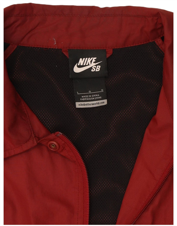 NIKE Mens Rain Jacket UK 40 Large Burgundy Polyester