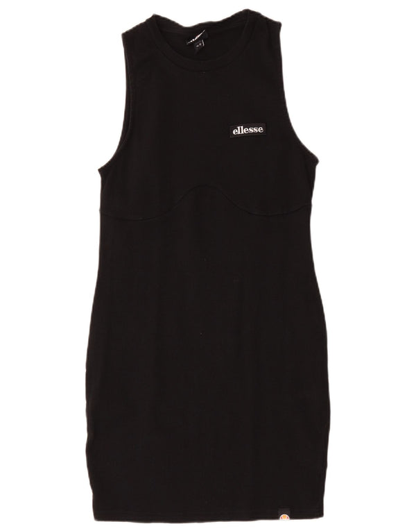 Ellesse Womens Sleeveless Bodycon Dress UK 14 Large Black Cotton