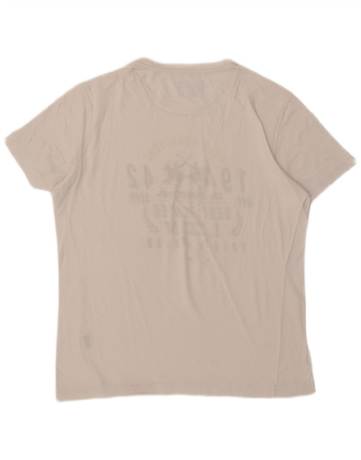 La Martina Herre Grafisk T-Shirt Top Medium White