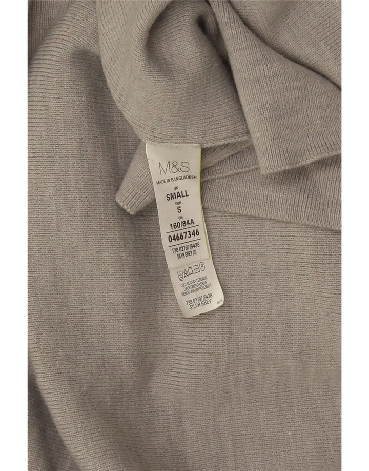 Marks & Spencer Dame Longline Åben Cardigan Sweater UK 10 Small Grey