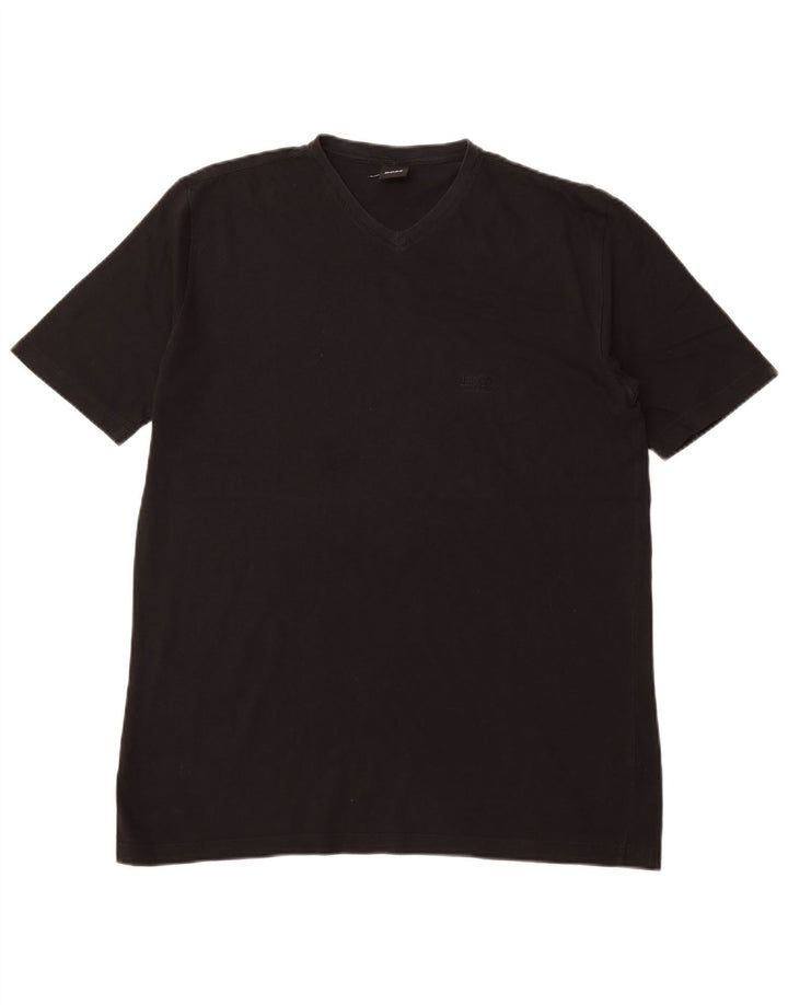 HUGO BOSS Herre T-Shirt Top Stor Sort Bomuld