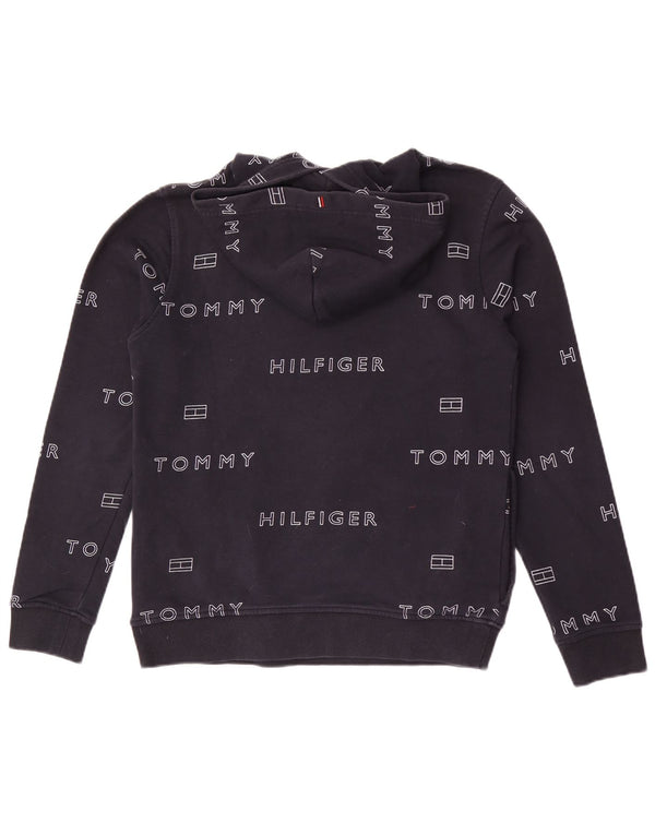 Tommy Hilfiger grafisk hættetrøje til drenge 15-16 år marineblå bomuld