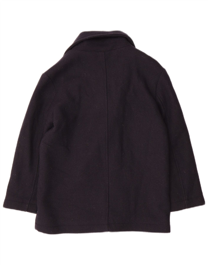 Zara Boys Pea Coat 9-10 år Navy Blue Uld