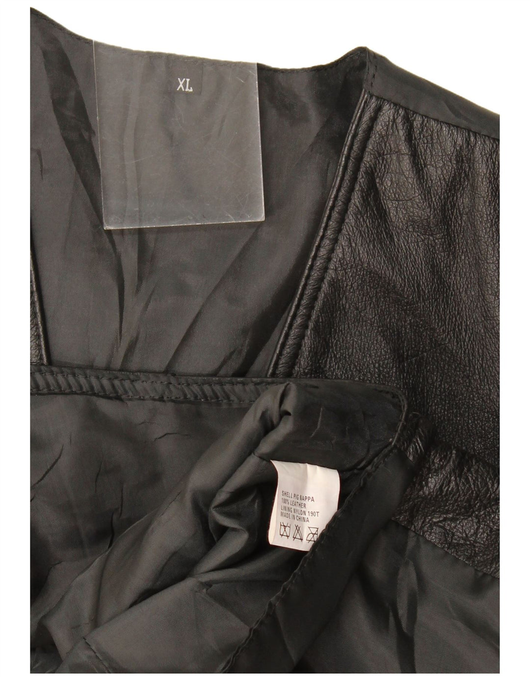 Vintage herrevest XL sort læder