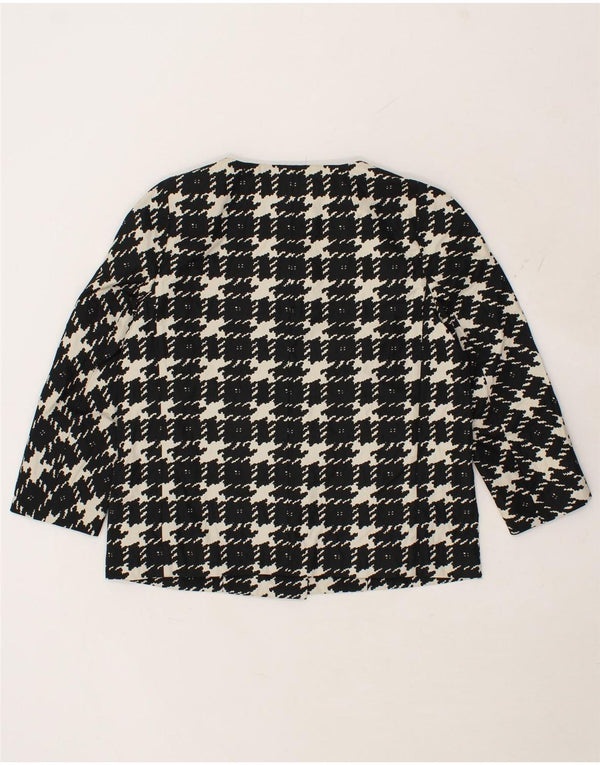 MAX MARA Womens Blazer Jacket UK 12 Medium Black Check Polyester