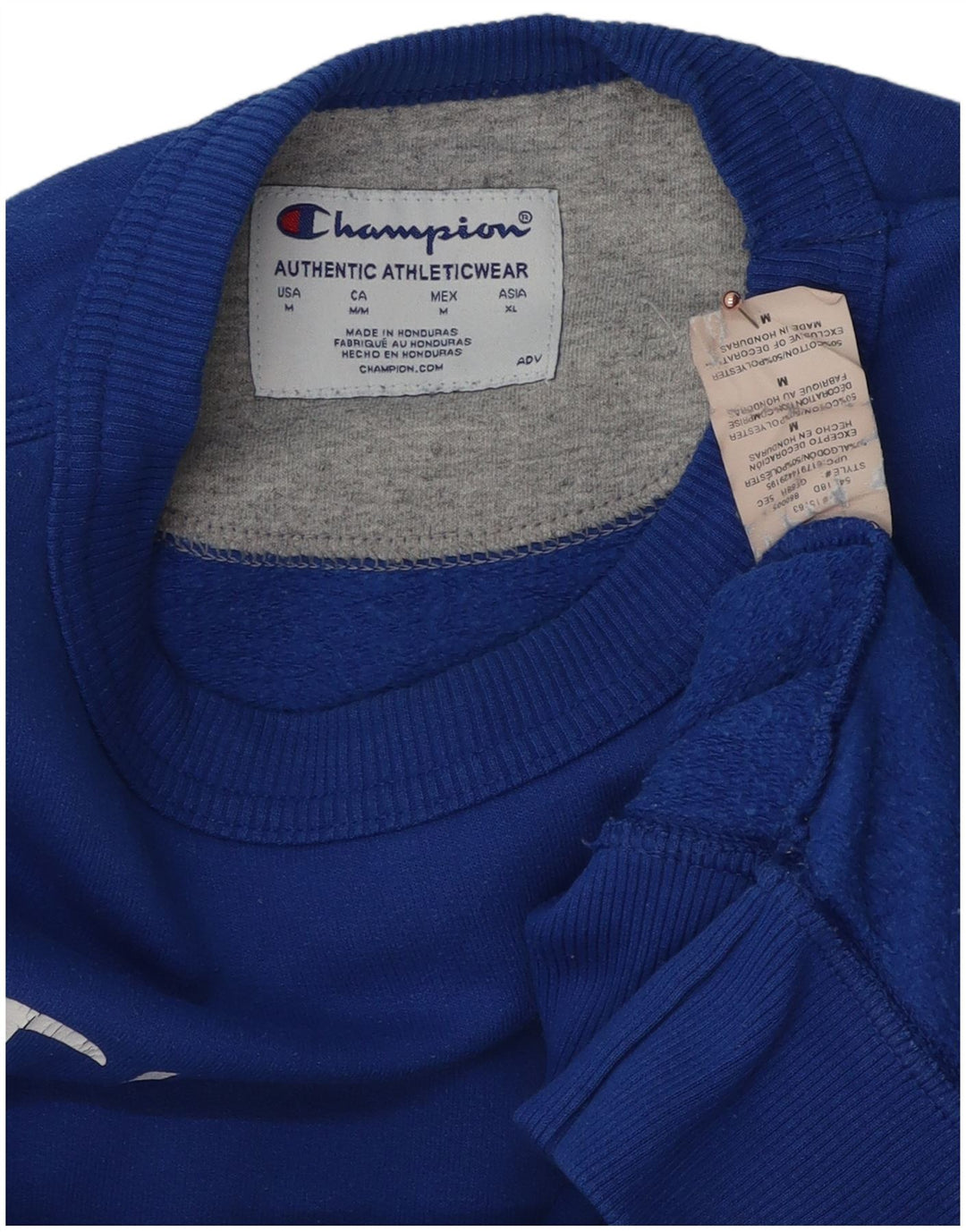 Champion Herre Grafisk Sweatshirt Jumper Medium Blå Bomuld