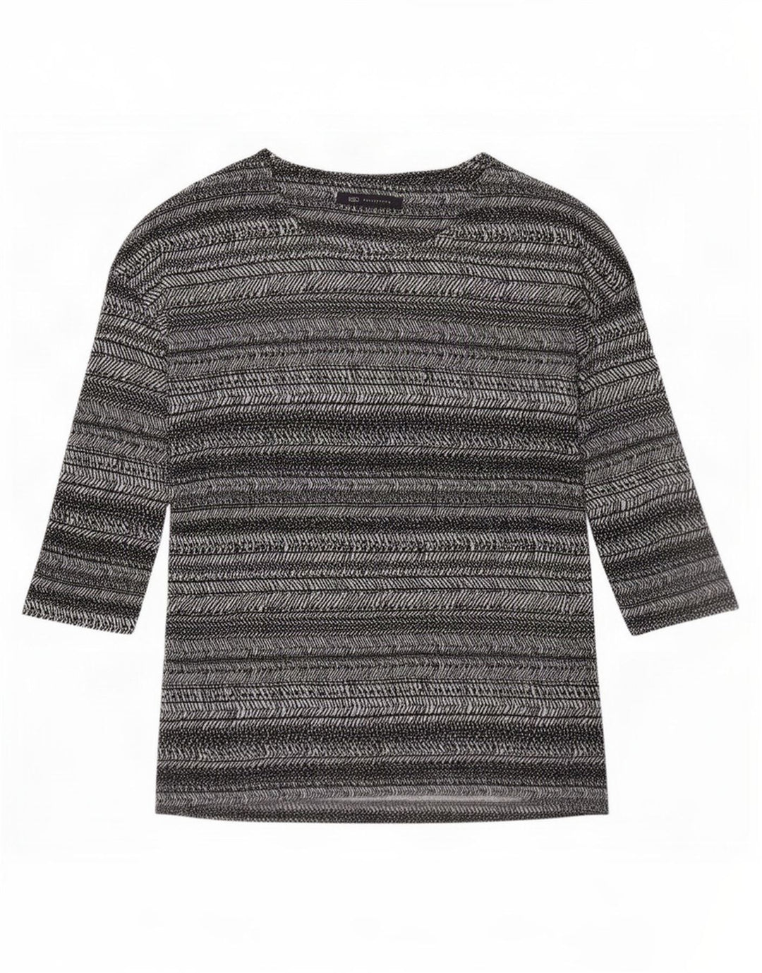 Marks & Spencer Dame Top 3/4 ærme UK 8 lille Off White Stribet