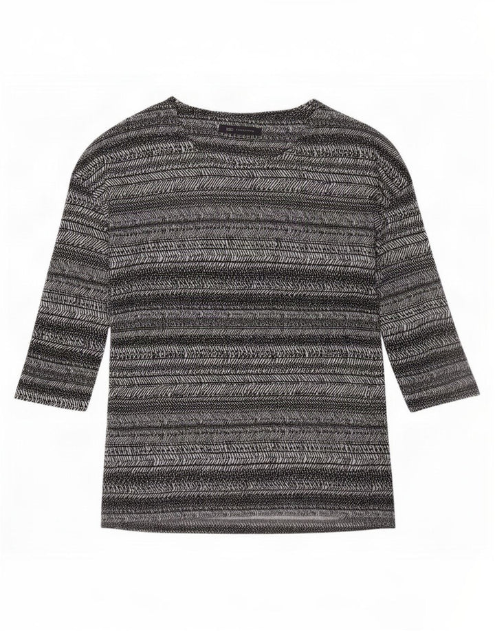 Marks & Spencer Dame Top 3/4 ærme UK 8 lille Off White Stribet