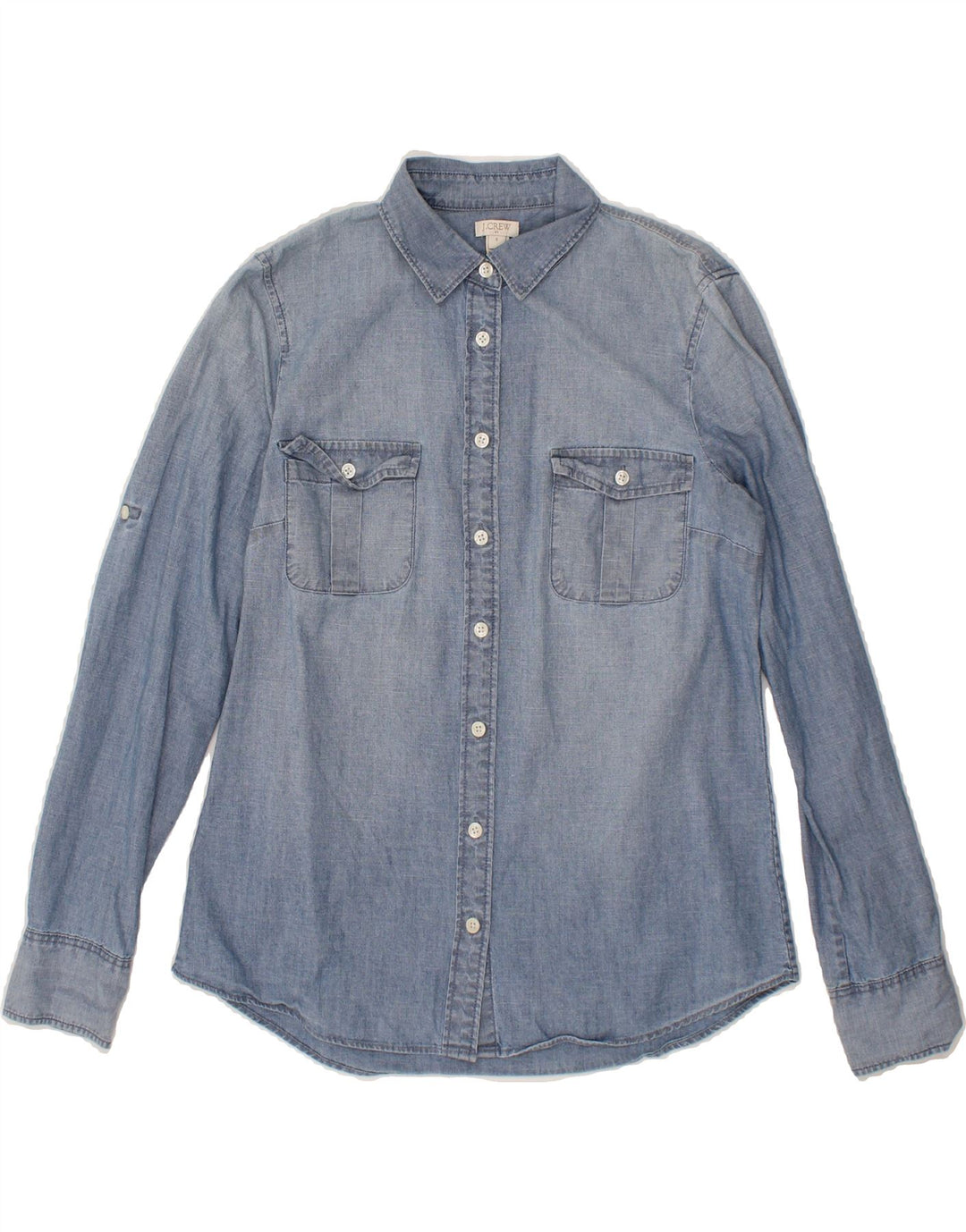J. CREW Womens Shirt UK 10 Small Blue Cotton Vintage J. Crew and Second-Hand J. Crew from Messina Hembry 